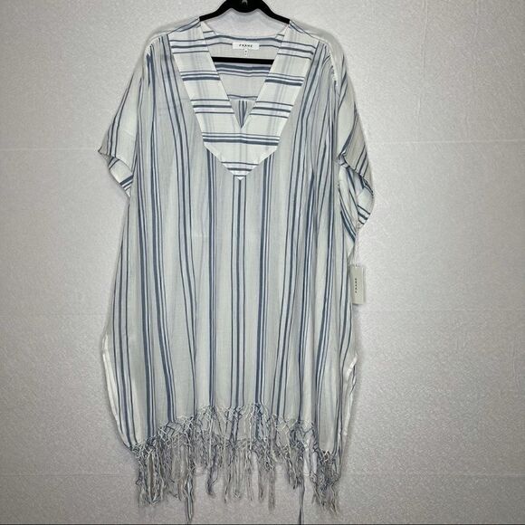 FRAME Striped Cotton Gauze Cover Up Dress One Size - Picture 4 of 10